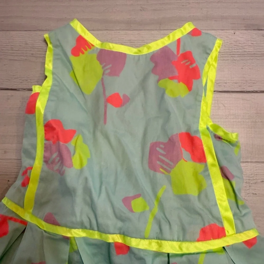 Cat and Jack girls bright aqua pink yellow‎ sleeveless dress 3T